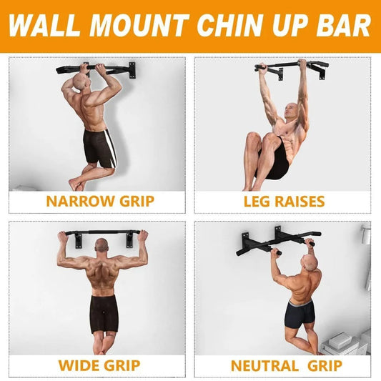 Wall Mounted Pull up Bar Ultimate Body Press Chin Up Bar – 3 Grips with Free 4 screws