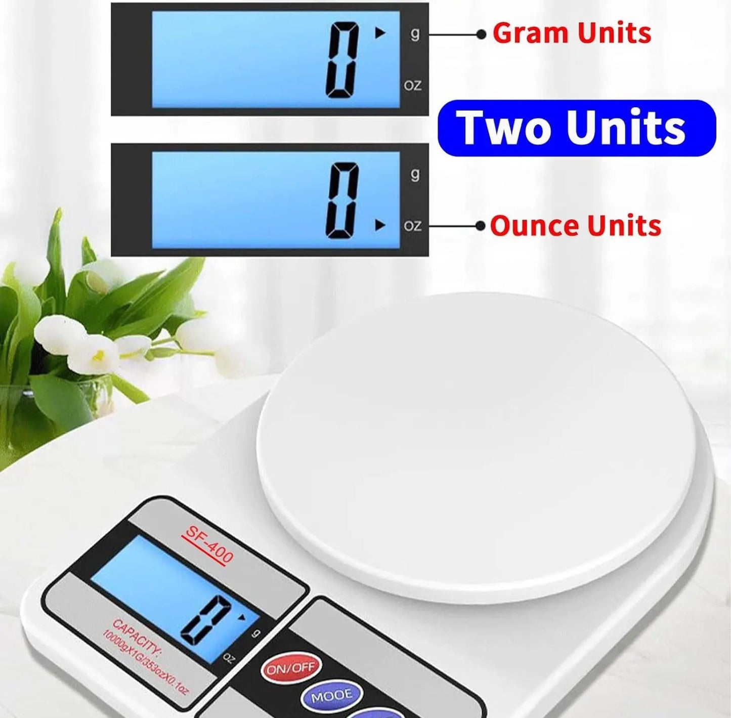 10kg Electronic Digital Kitchen Scale - Digital Weight Machine | Food Weighing Scale | Cooking & Baking Scale | Portable Digital Mini Scale | Precision Weight Machine for Kitchen | Jewelry, Vegetable, Fruit & Diet Scale | LCD Display |
