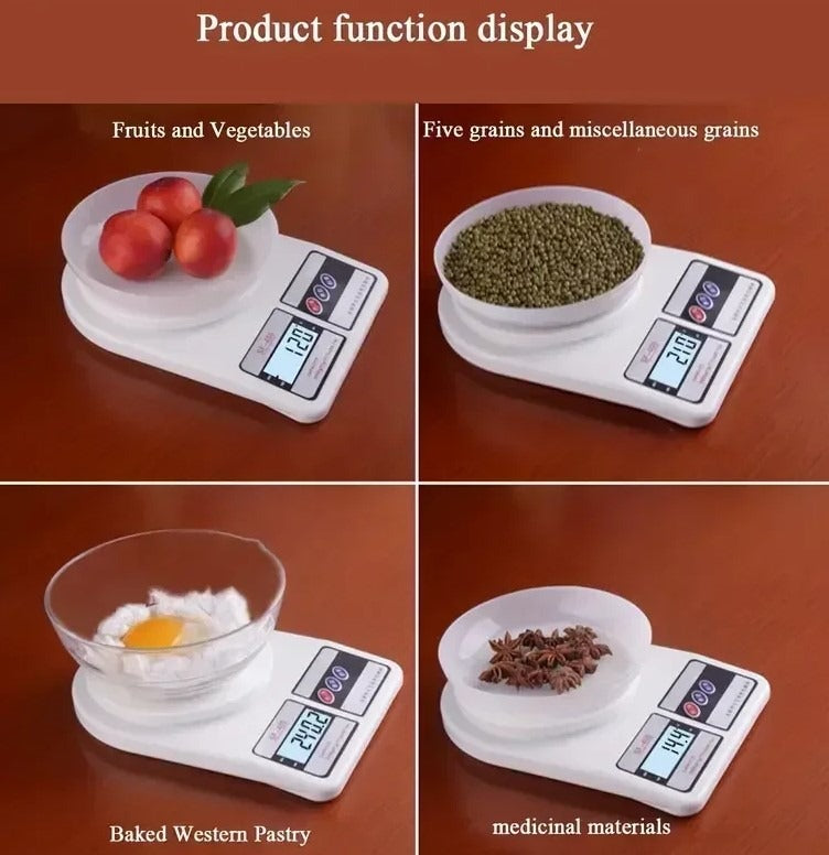 10kg Electronic Digital Kitchen Scale - Digital Weight Machine | Food Weighing Scale | Cooking & Baking Scale | Portable Digital Mini Scale | Precision Weight Machine for Kitchen | Jewelry, Vegetable, Fruit & Diet Scale | LCD Display |