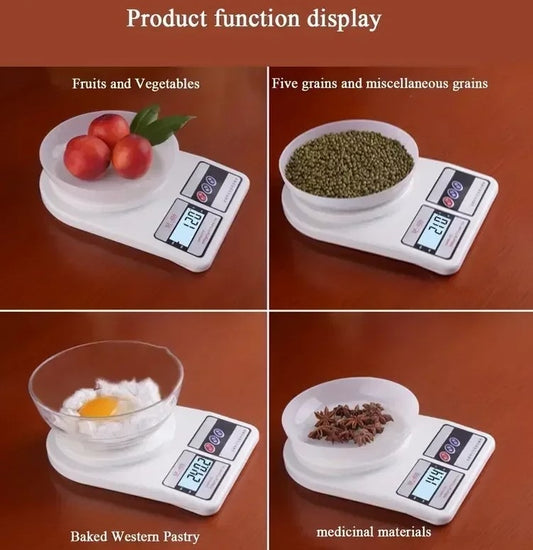 10kg Electronic Digital Kitchen Scale - Digital Weight Machine | Food Weighing Scale | Cooking & Baking Scale | Portable Digital Mini Scale | Precision Weight Machine for Kitchen | Jewelry, Vegetable, Fruit & Diet Scale | LCD Display |